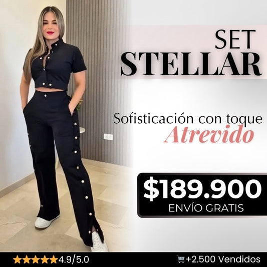 SET STELLAR®: TOP TIPO BLAZER + PANTALON DE IMPACTO 🔥