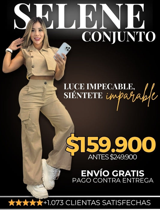 CONJUNTO SELENE: TOP CROP + PANTALÓN BOTA ANCHA